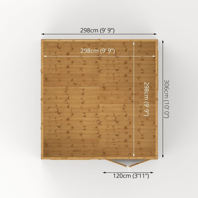 Adley 10' x 10' Premium Double Door Shiplap Modular Reverse Apex Workshop | Sheds.co.uk
