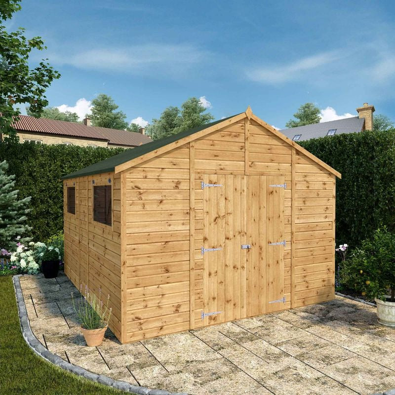 Adley 10' x 12' Premium Double Door Shiplap Modular Apex Workshop | Sheds.co.uk
