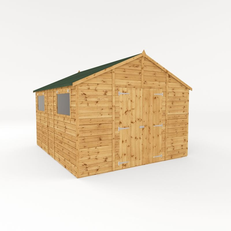 Adley 10' x 12' Premium Double Door Shiplap Modular Apex Workshop | Sheds.co.uk