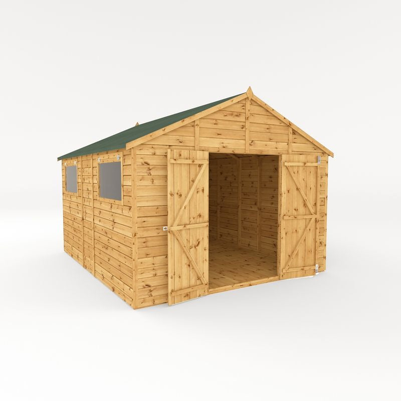 Adley 10' x 12' Premium Double Door Shiplap Modular Apex Workshop | Sheds.co.uk