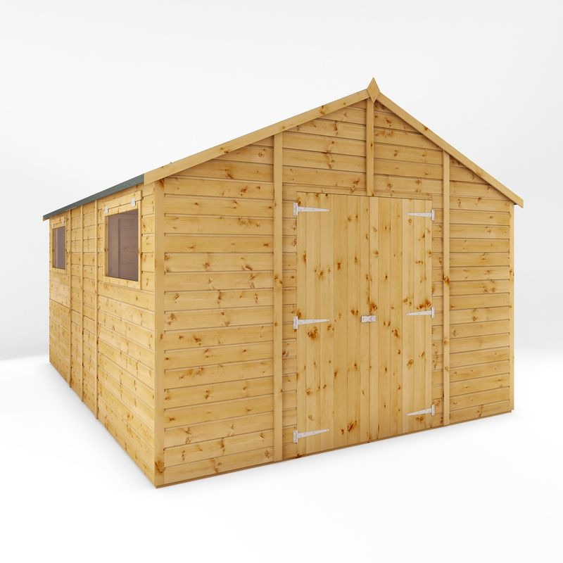 Adley 10' x 14' Premium Double Door Shiplap Modular Apex Workshop | Sheds.co.uk