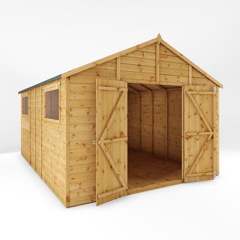Adley 10' x 14' Premium Double Door Shiplap Modular Apex Workshop | Sheds.co.uk