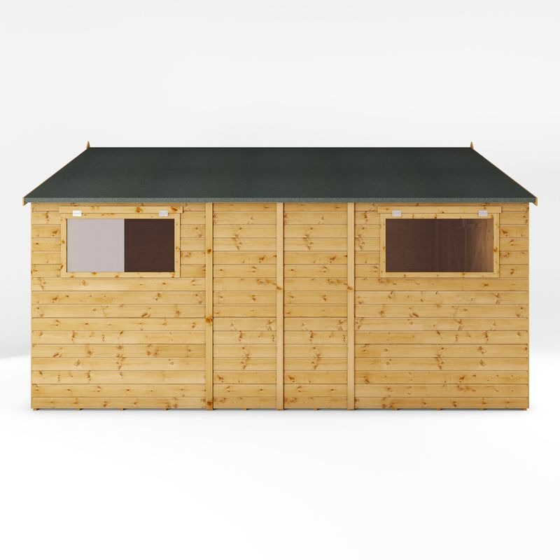 Adley 10' x 14' Premium Double Door Shiplap Modular Apex Workshop | Sheds.co.uk