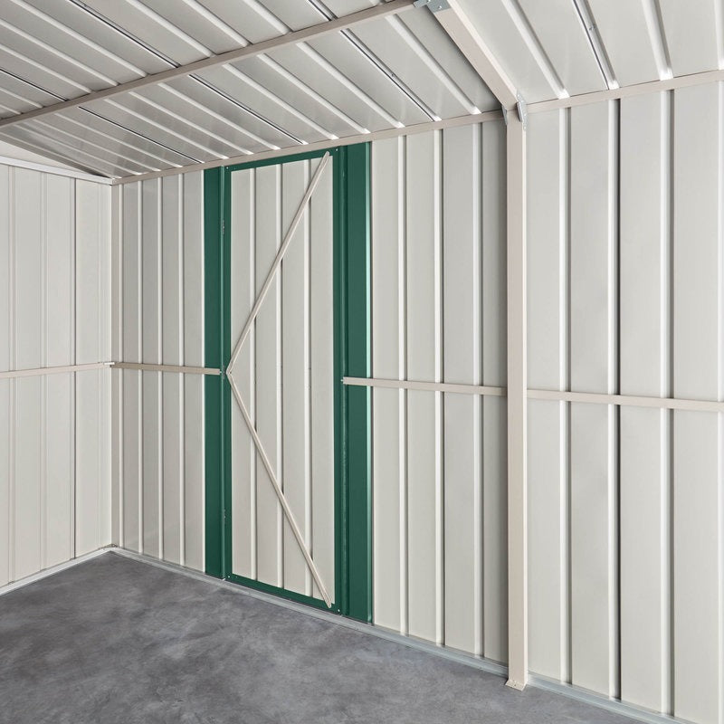 Adley 10' x 19' Dual Door Metal Workshop Garage - Green | Sheds.co.uk