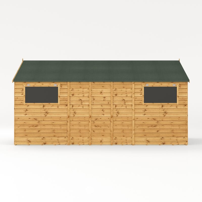 Adley 10' x 16' Premium Double Door Shiplap Modular Apex Workshop | Sheds.co.uk