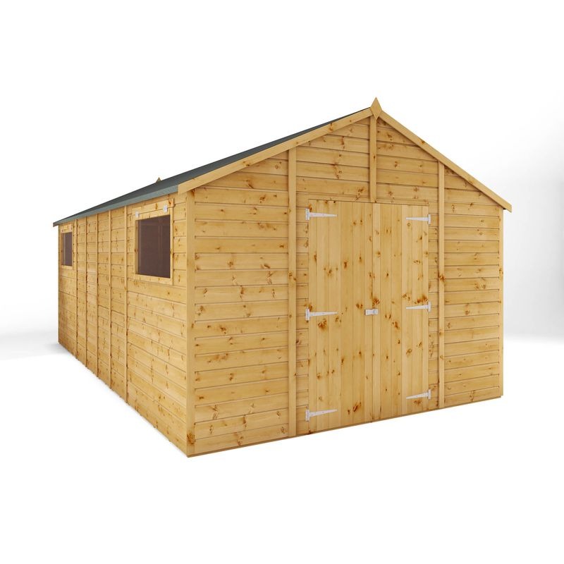 Adley 10' x 18' Premium Double Door Shiplap Modular Apex Workshop | Sheds.co.uk