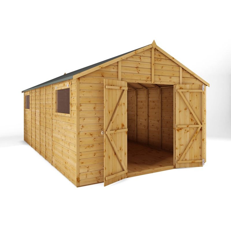 Adley 10' x 18' Premium Double Door Shiplap Modular Apex Workshop | Sheds.co.uk