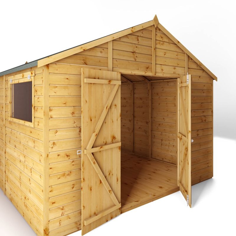 Adley 10' x 18' Premium Double Door Shiplap Modular Apex Workshop | Sheds.co.uk
