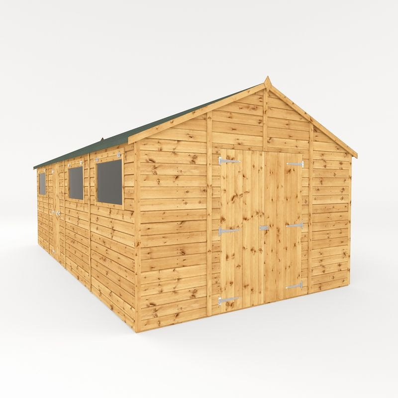 Adley 10' x 20' Premium Double Door Shiplap Modular Apex Workshop | Sheds.co.uk