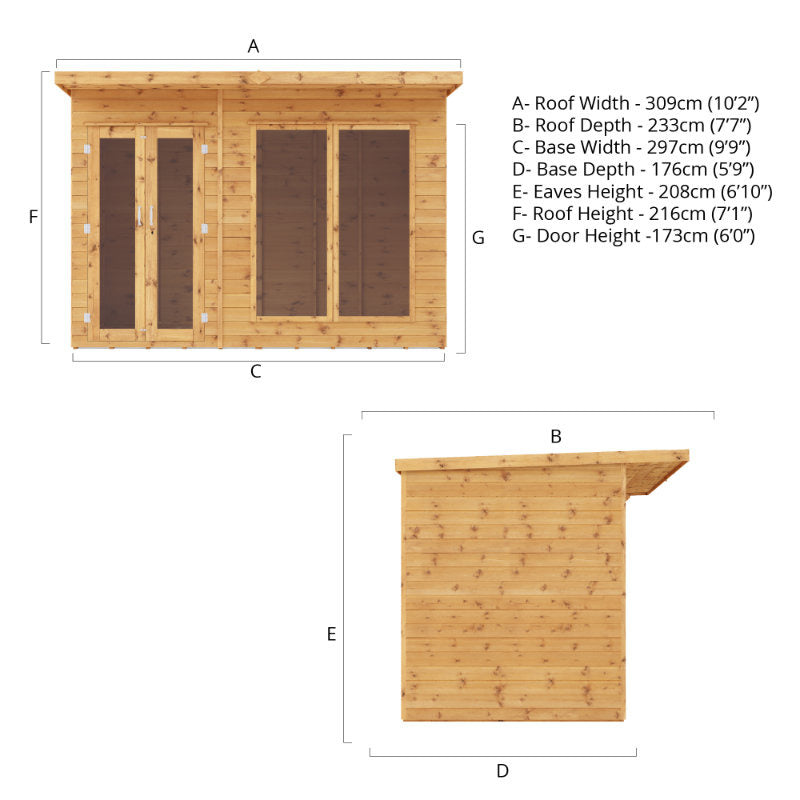 Adley 10' x 6' Honeybourne Summer House