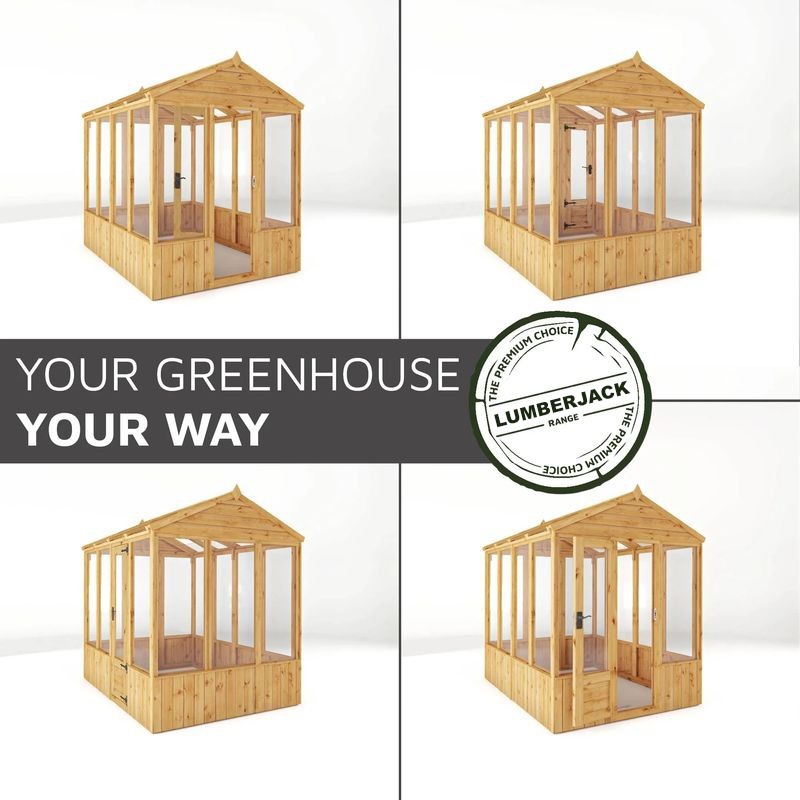 Adley 10' x 6' Lumberjack Premium Combi Wooden Greenhouse Shed | Sheds.co.uk