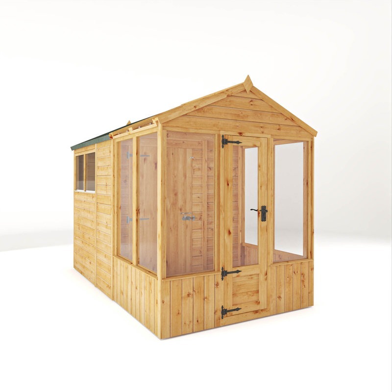 Adley 10' x 6' Lumberjack Premium Combi Wooden Greenhouse Shed | Sheds.co.uk