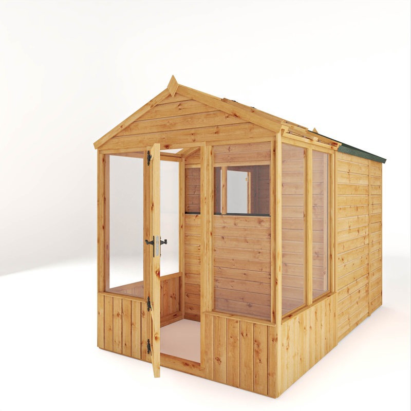 Adley 10' x 6' Lumberjack Premium Combi Wooden Greenhouse Shed | Sheds.co.uk