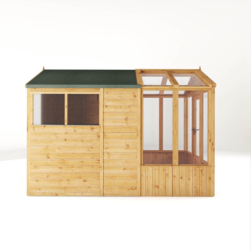 Adley 10' x 6' Lumberjack Premium Combi Wooden Greenhouse Shed | Sheds.co.uk