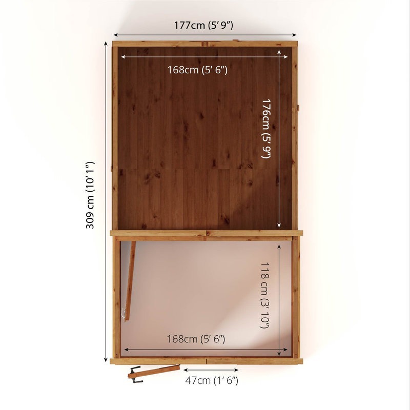Adley 10' x 6' Lumberjack Premium Combi Wooden Greenhouse Shed | Sheds.co.uk
