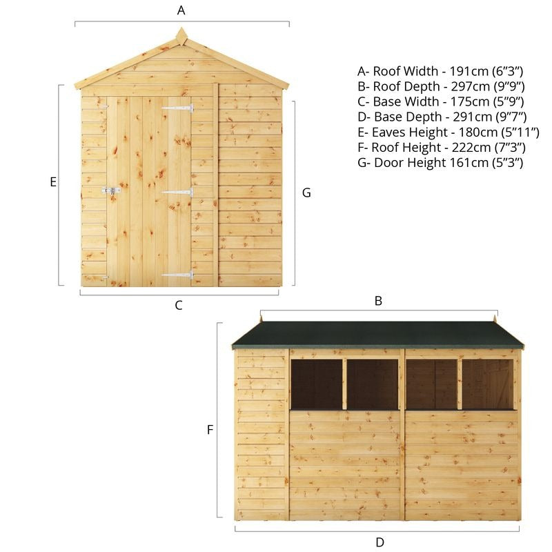 Adley 10' x 6' Premium Shiplap Modular Apex Shed | Sheds.co.uk