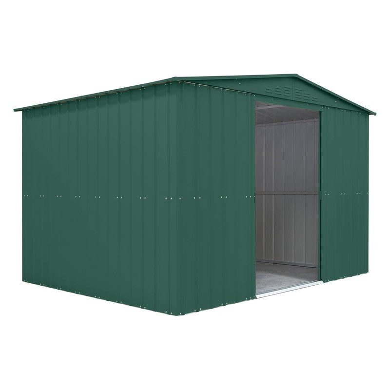 Adley 10' x 8' Apex Metal Shed - Green | Sheds.co.uk