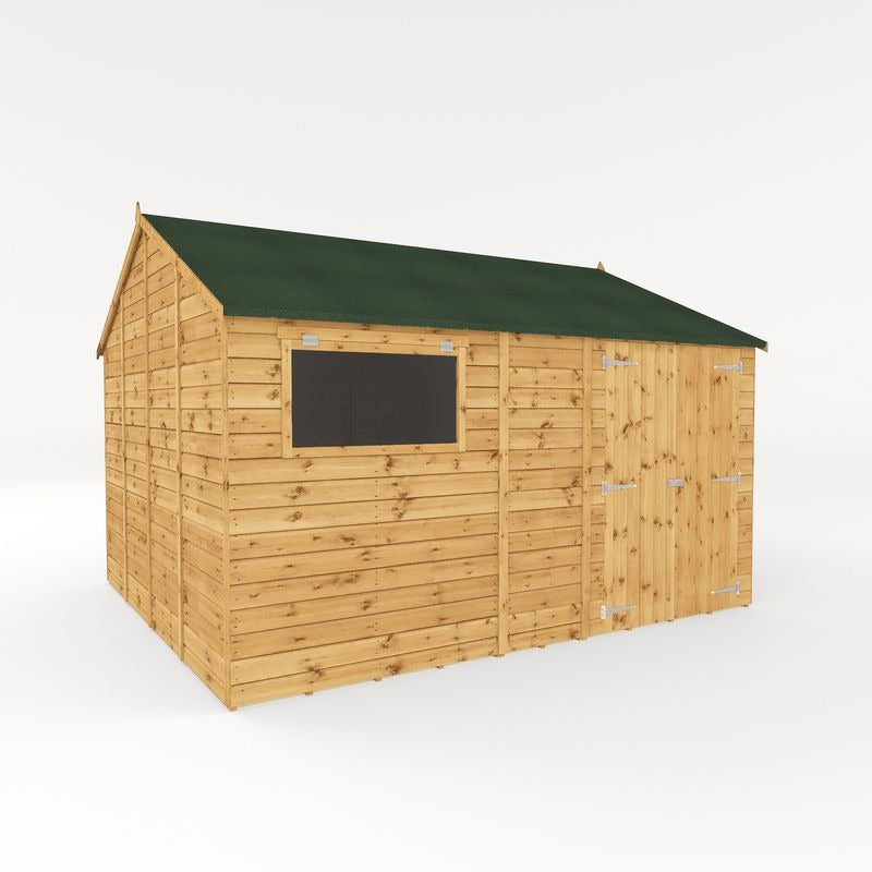 Adley 12' x 10' Premium Double Door Shiplap Modular Reverse Apex Workshop | Sheds.co.uk