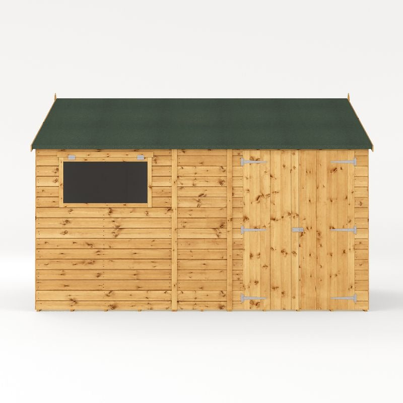 Adley 12' x 10' Premium Double Door Shiplap Modular Reverse Apex Workshop | Sheds.co.uk
