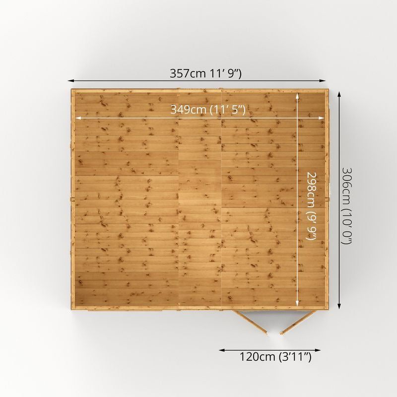 Adley 12' x 10' Premium Double Door Shiplap Modular Reverse Apex Workshop | Sheds.co.uk