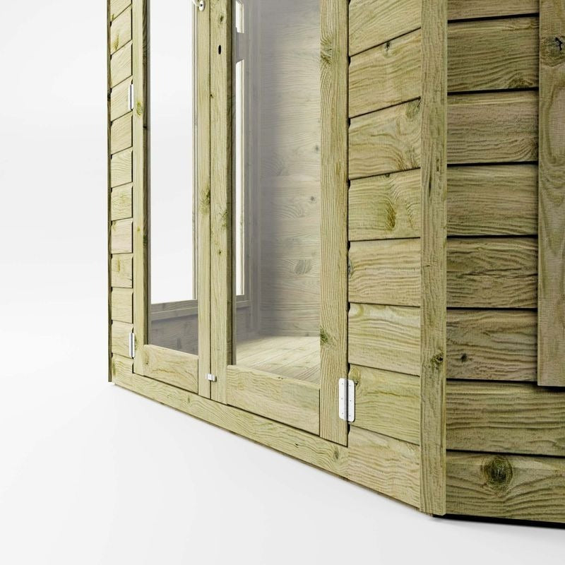 Adley 13' x 9' Chelsea Deluxe Corner Summer House With Side Shed | Sheds.co.uk