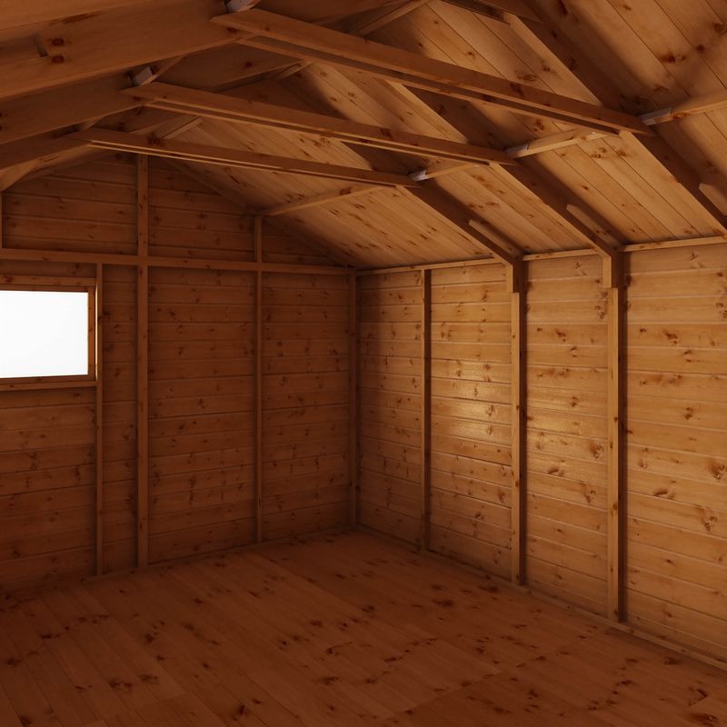 Adley 14' x 10' Premium Double Door Shiplap Modular Reverse Apex Workshop | Sheds.co.uk