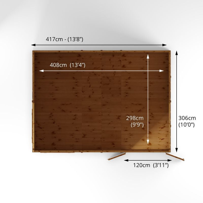 Adley 14' x 10' Premium Double Door Shiplap Modular Reverse Apex Workshop | Sheds.co.uk