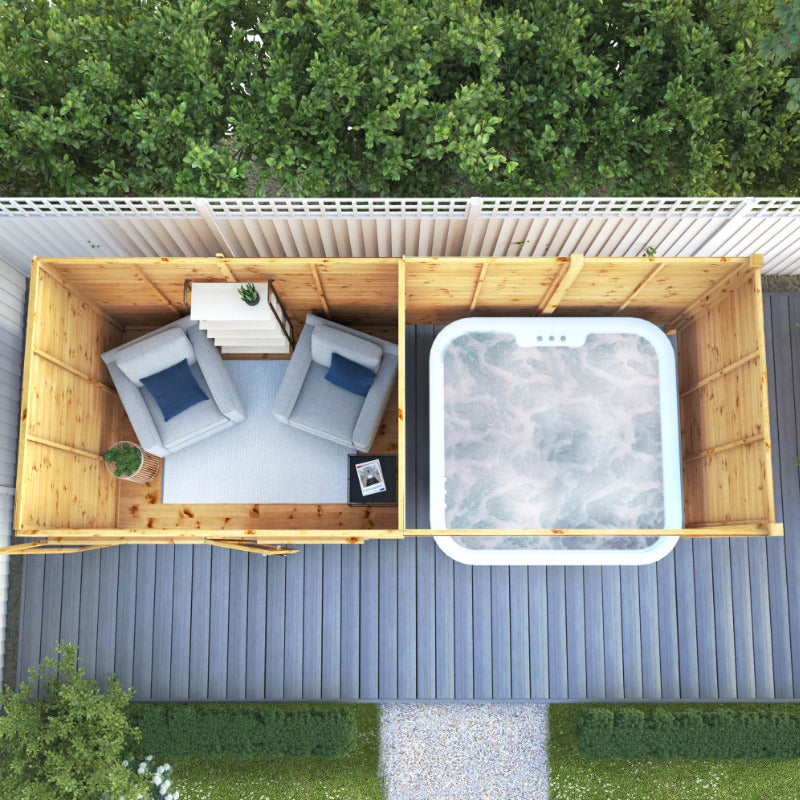 Adley 16' x 6' Honeybourne Summer House Plus Patio Area | Sheds.co.uk