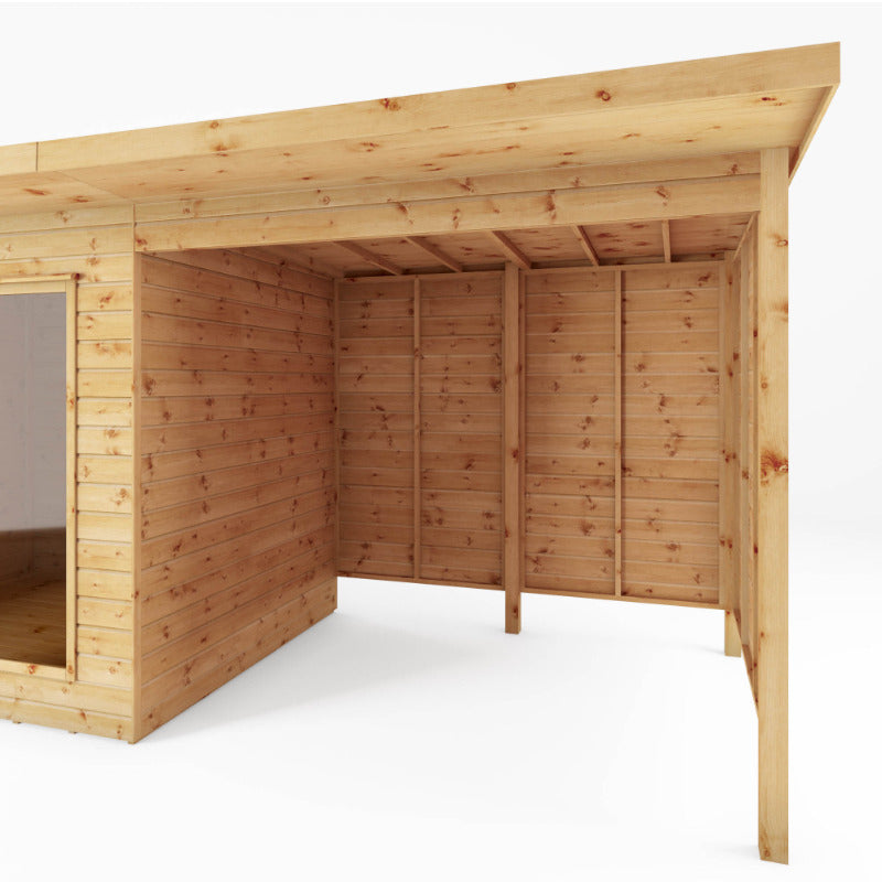Adley 16' x 6' Honeybourne Summer House Plus Patio Area | Sheds.co.uk