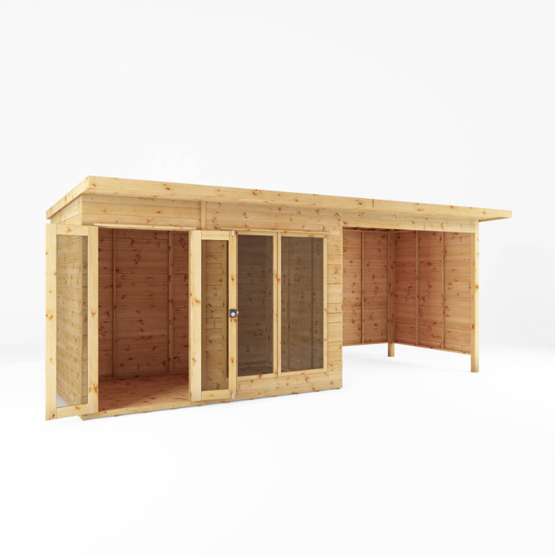 Adley 18' x 6' Honeybourne Summer House Plus Patio Area | Sheds.co.uk