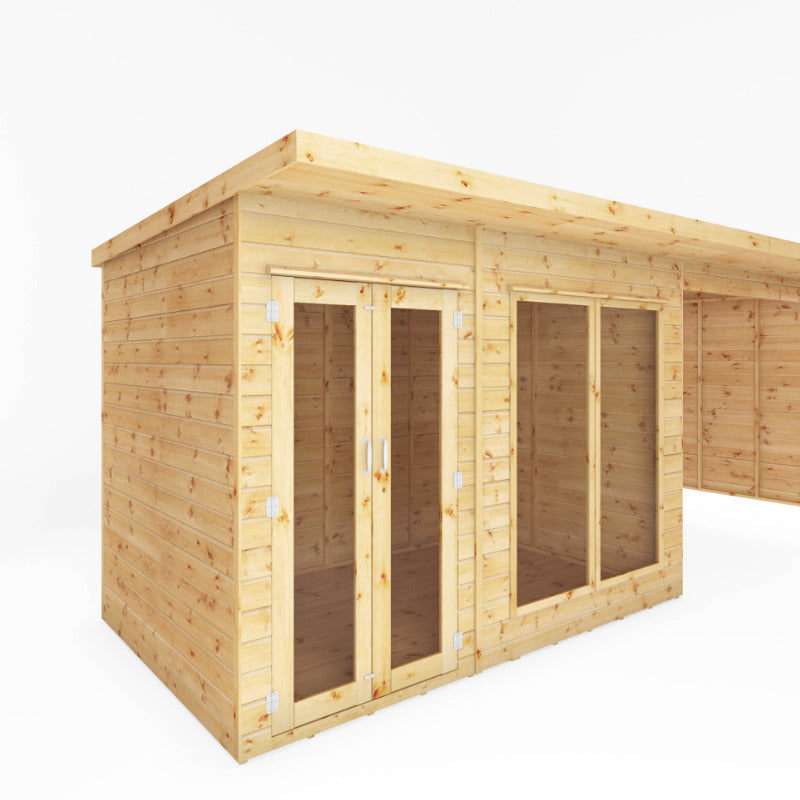 Adley 18' x 6' Honeybourne Summer House Plus Patio Area | Sheds.co.uk