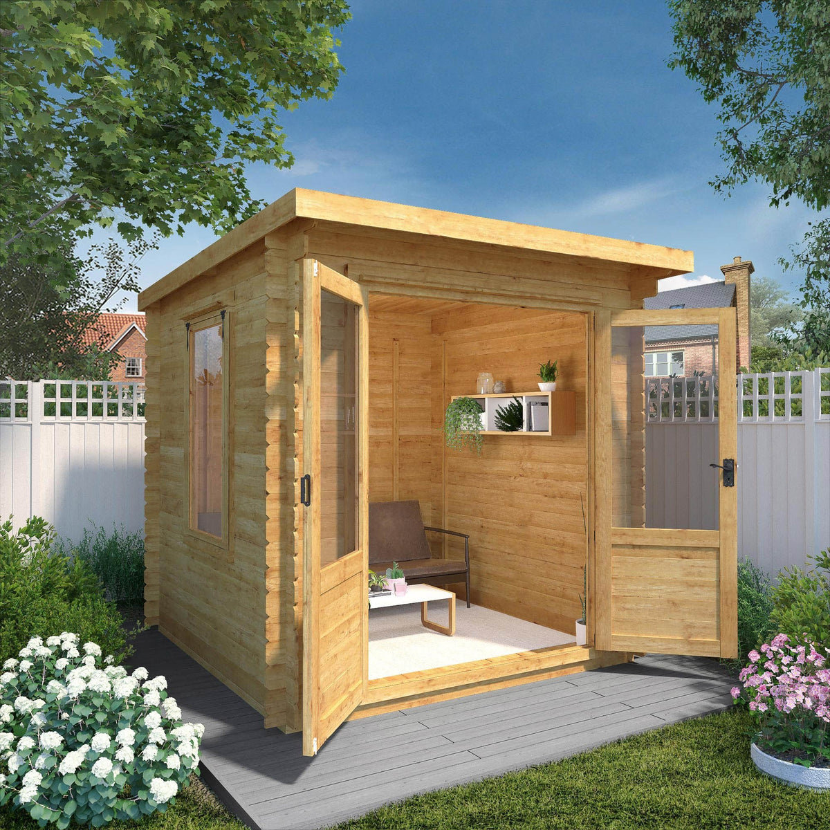 Adley 2.4m x 2.4m Hereford Log Cabin - 19mm | Sheds.co.uk