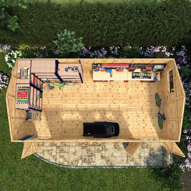 Adley 20' x 10' Premium Double Door Shiplap Modular Reverse Apex Workshop | Sheds.co.uk