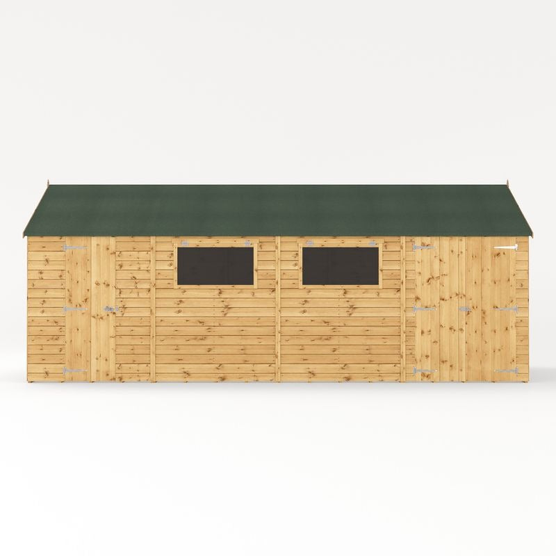 Adley 20' x 10' Premium Double Door Shiplap Modular Reverse Apex Workshop | Sheds.co.uk