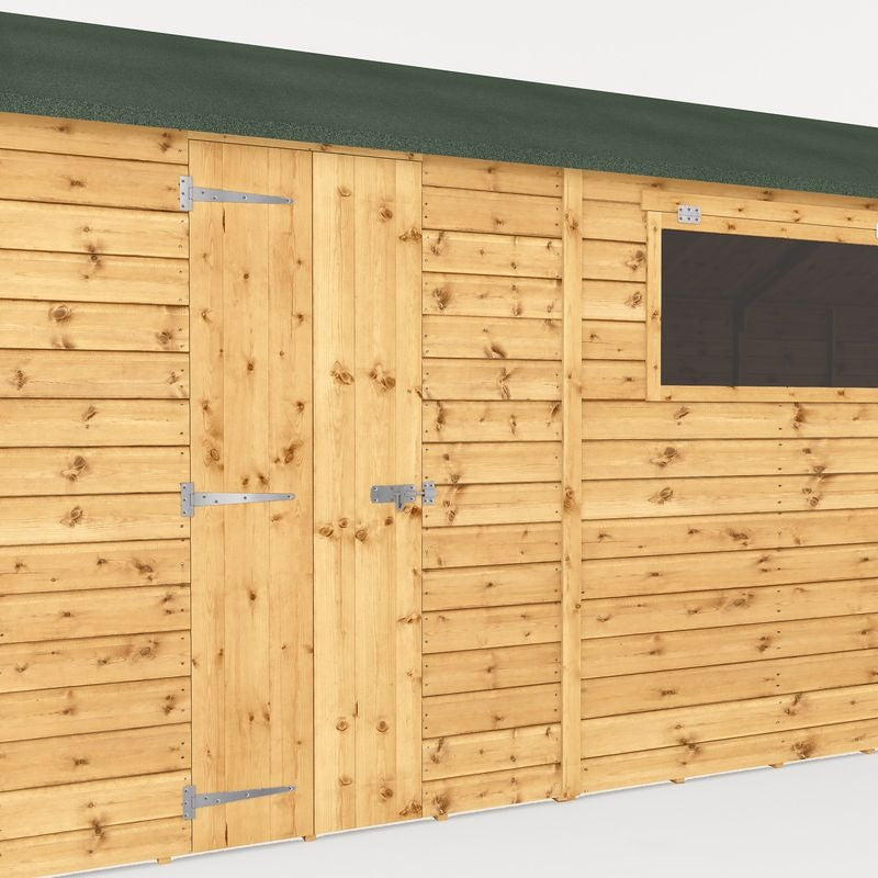 Adley 20' x 10' Premium Double Door Shiplap Modular Reverse Apex Workshop | Sheds.co.uk
