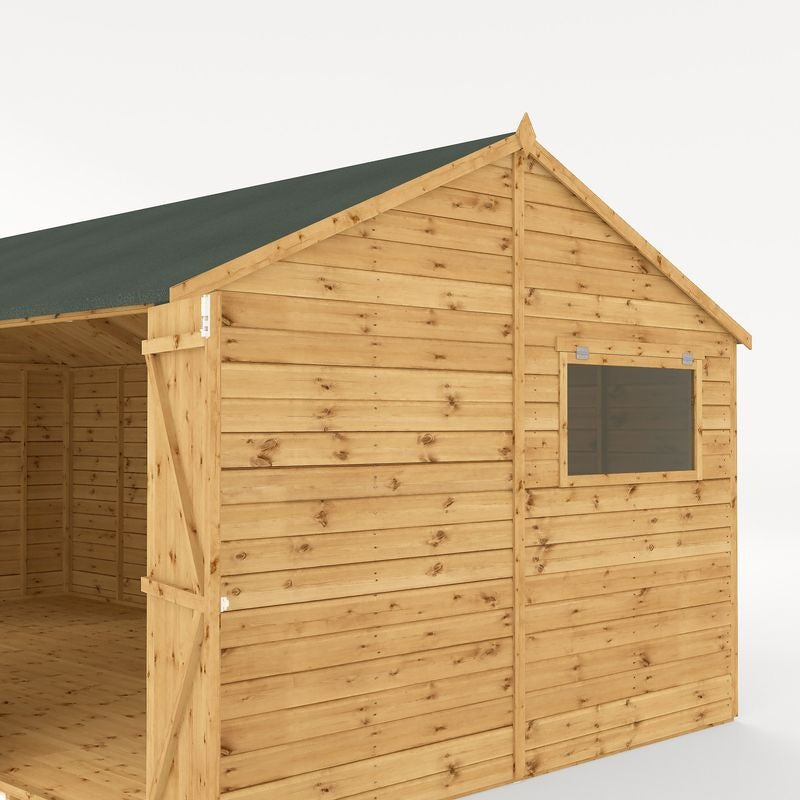Adley 20' x 10' Premium Double Door Shiplap Modular Reverse Apex Workshop | Sheds.co.uk
