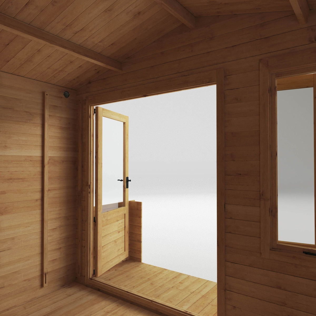 Adley 3.3m x 3.7m Newhaven Log Cabin with Veranda - 19mm | Sheds.co.uk