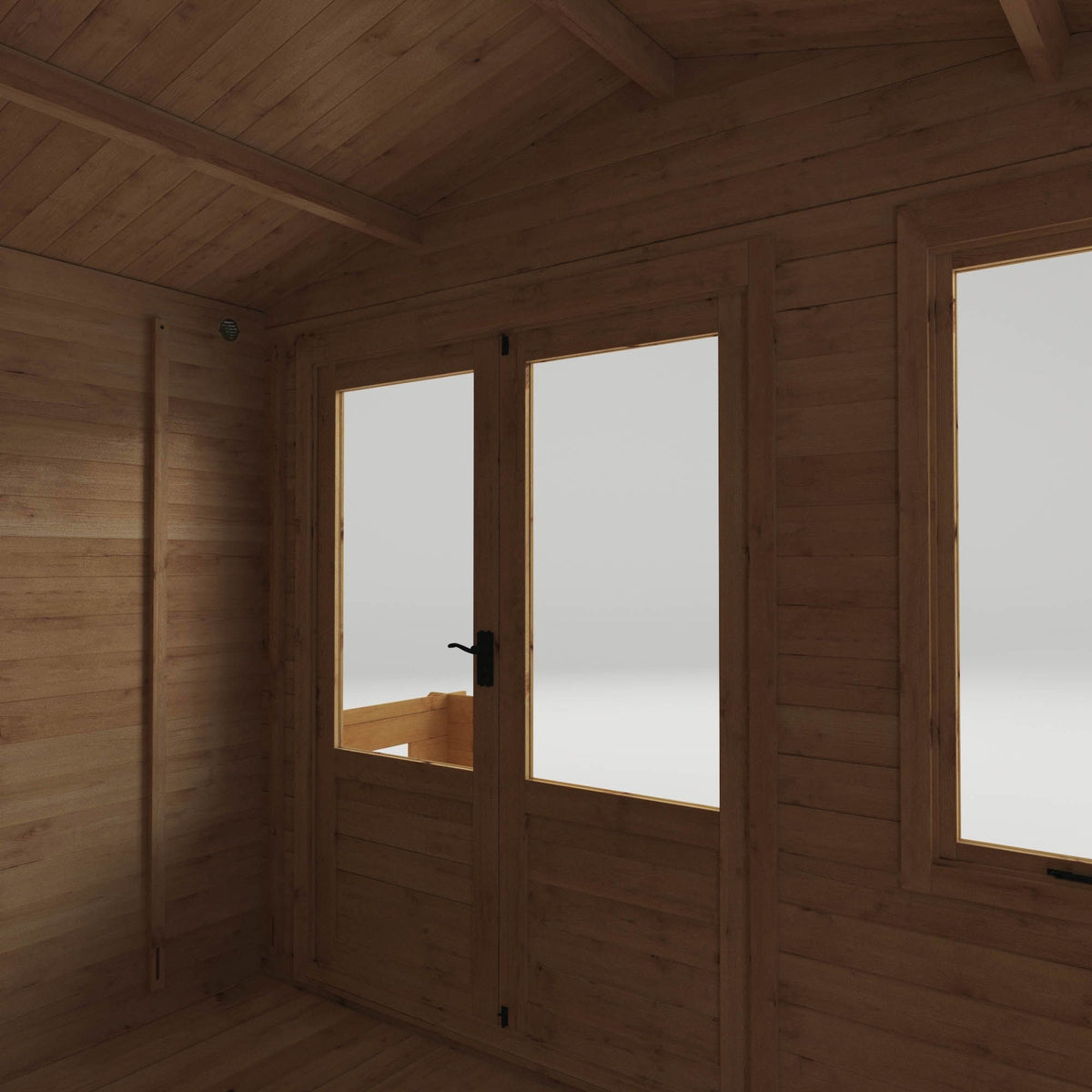 Adley 3.3m x 3.7m Newhaven Log Cabin with Veranda - 19mm | Sheds.co.uk