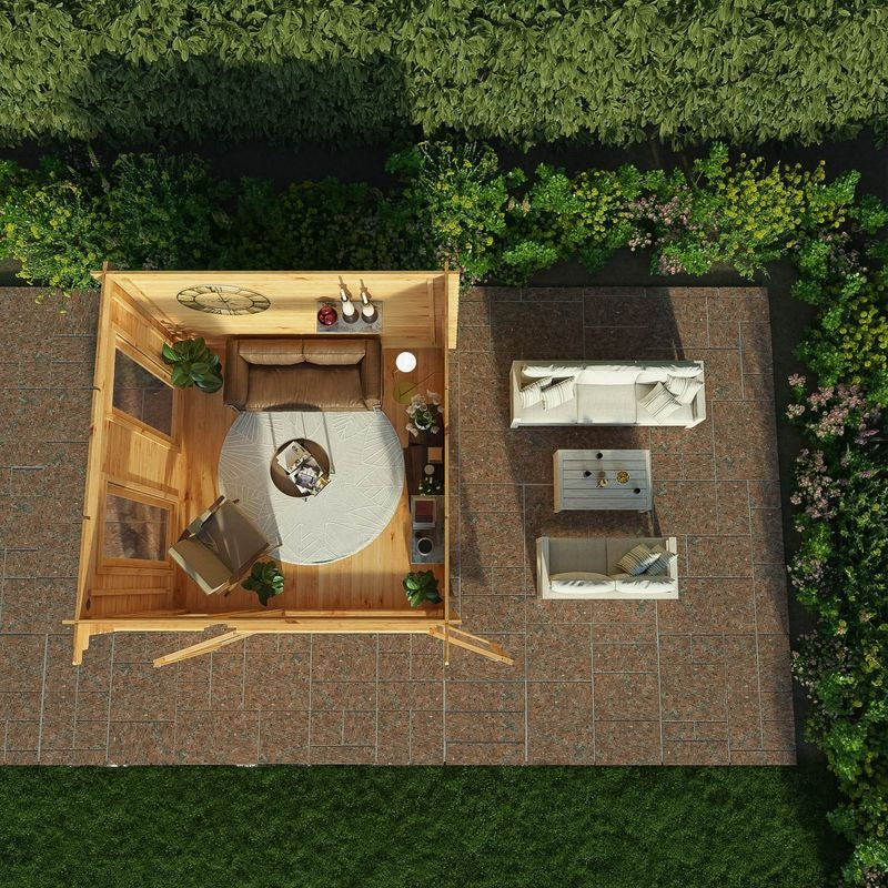 Adley 3m x 3m Alpha Pent Log Cabin - 44mm | Sheds.co.uk