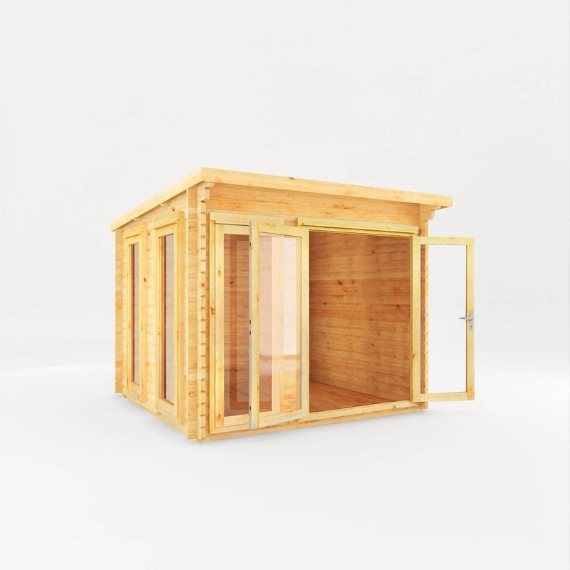 Adley 3m x 3m Alpha Pent Log Cabin - 44mm | Sheds.co.uk