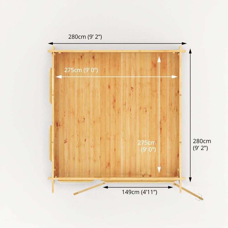 Adley 3m x 3m Alpha Pent Log Cabin - 44mm | Sheds.co.uk