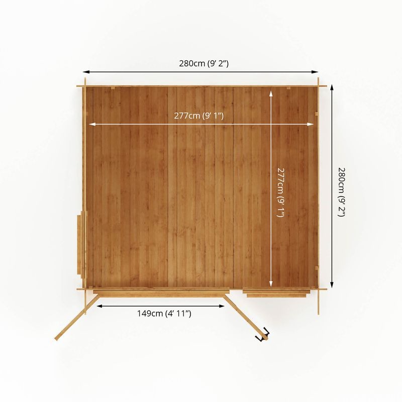 Adley 3m x 3m Hereford Log Cabin - 19mm | Sheds.co.uk