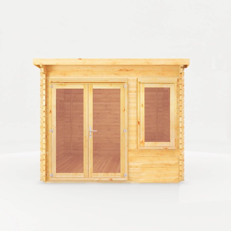 Adley 3m x 3m Quebec Pent Log Cabin - 28mm | Sheds.co.uk