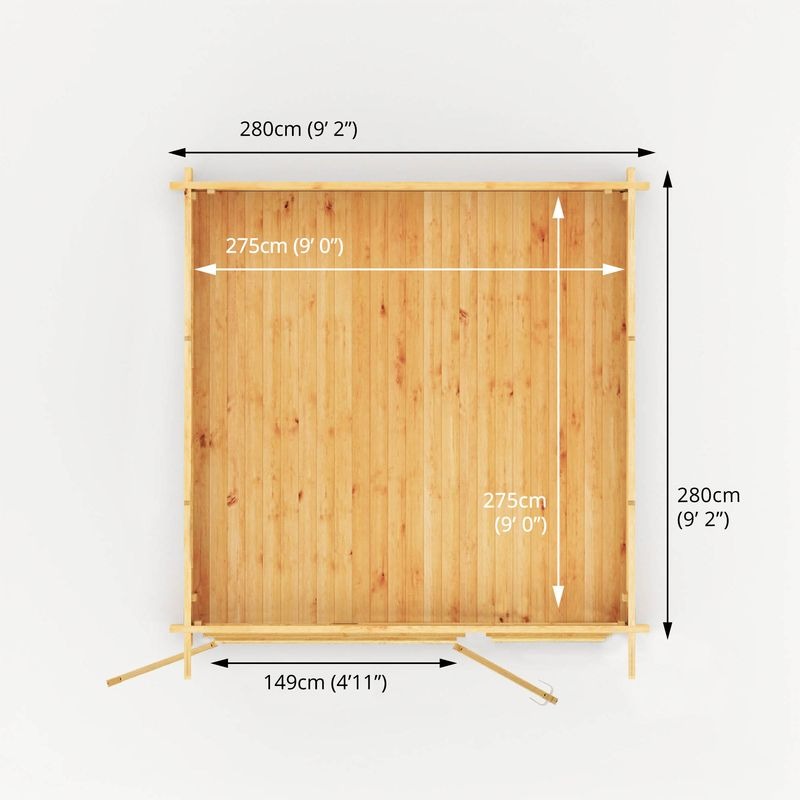 Adley 3m x 3m Quebec Pent Log Cabin - 28mm | Sheds.co.uk