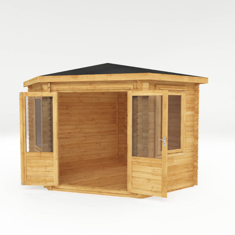 Adley 3m x 3m Somerset Corner Log Cabin - 28mm | Sheds.co.uk