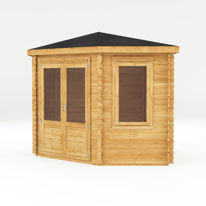 Adley 3m x 3m Somerset Corner Log Cabin - 28mm | Sheds.co.uk