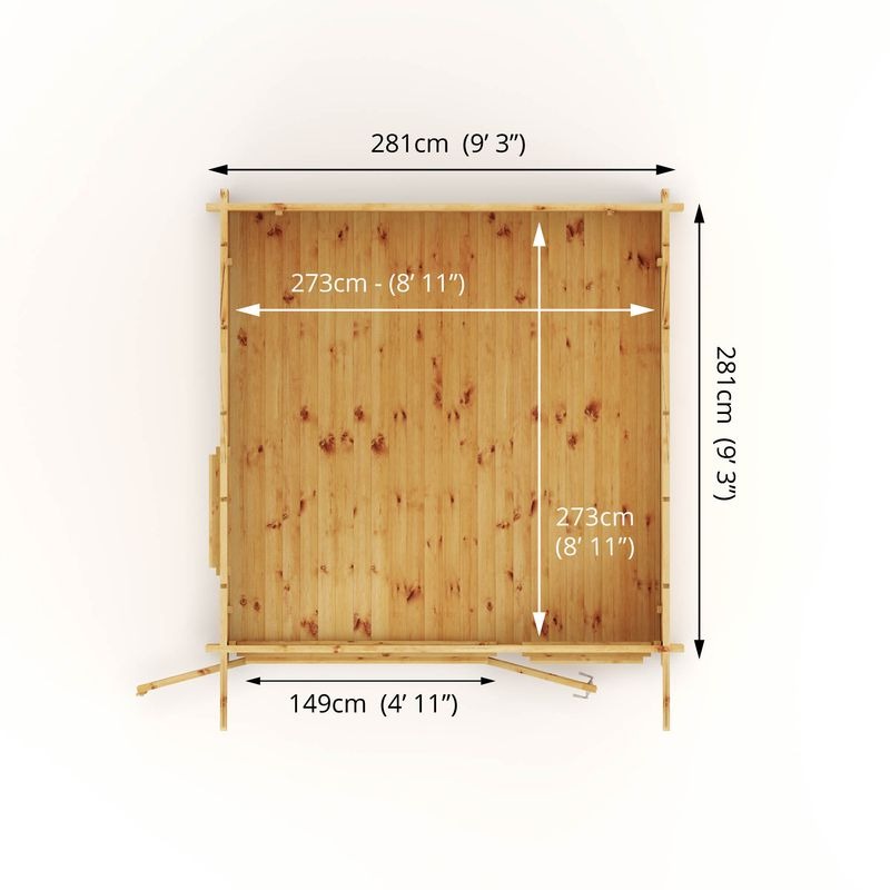 Adley 3m x 3m Taunton Log Cabin - 44mm | Sheds.co.uk