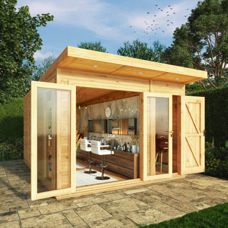 Adley 3m x 4m Insulated Garden Room With Side Shed | Sheds.co.uk