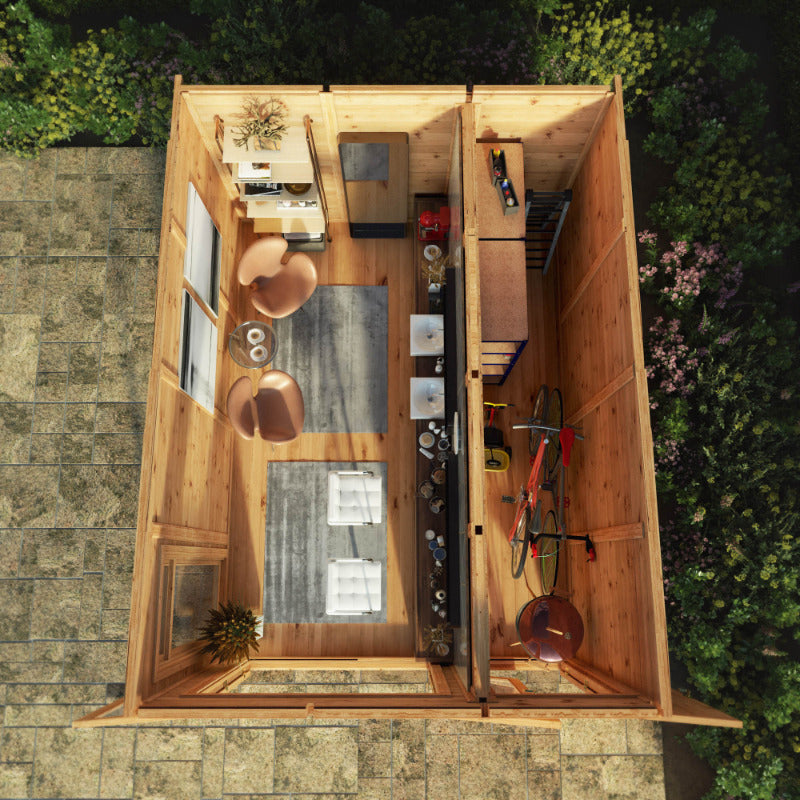 Adley 3m x 4m Insulated Garden Room With Side Shed | Sheds.co.uk