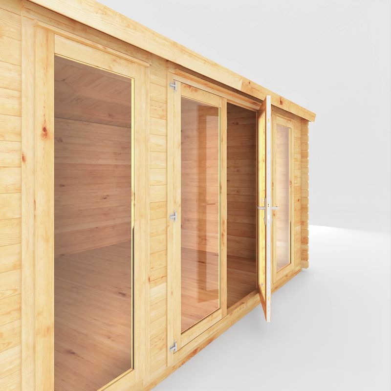 Adley 4.5m x 3.5m Bravo Home Office Log Cabin - 44mm | Sheds.co.uk